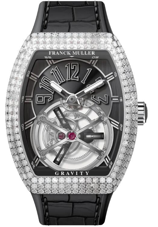 Best FRANCK MULLER Vanguard Gravity Tourbillon Steel Diamond Case V 45 T GR CS D (NR) (AC) (NR.NR AC) Replica Watch